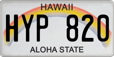 HI license plate HYP820