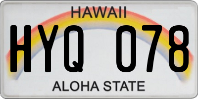 HI license plate HYQ078