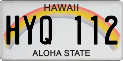 HI license plate HYQ112