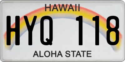 HI license plate HYQ118