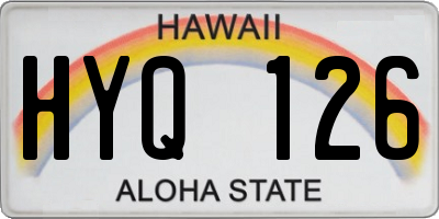 HI license plate HYQ126