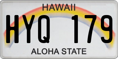HI license plate HYQ179