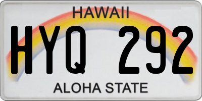 HI license plate HYQ292