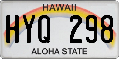 HI license plate HYQ298