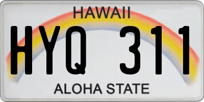 HI license plate HYQ311
