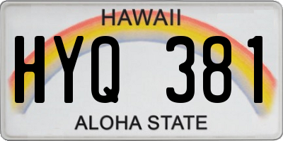 HI license plate HYQ381
