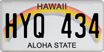 HI license plate HYQ434
