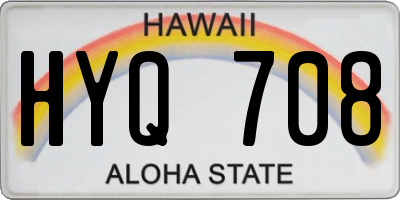 HI license plate HYQ708