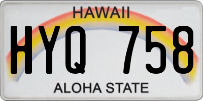 HI license plate HYQ758