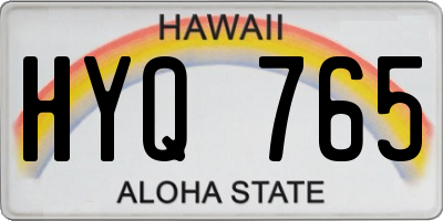 HI license plate HYQ765