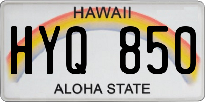 HI license plate HYQ850