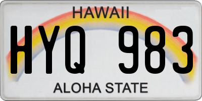 HI license plate HYQ983