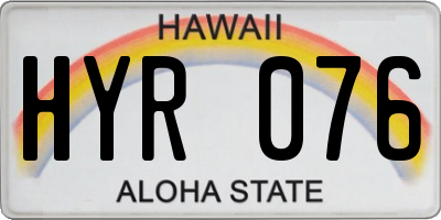 HI license plate HYR076
