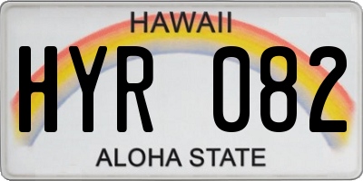HI license plate HYR082