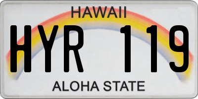 HI license plate HYR119