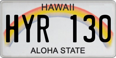 HI license plate HYR130