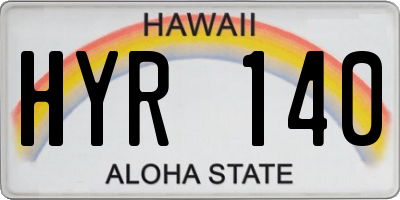 HI license plate HYR140