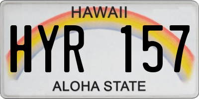 HI license plate HYR157