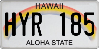 HI license plate HYR185