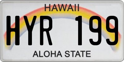 HI license plate HYR199