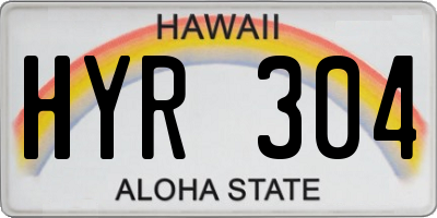 HI license plate HYR304