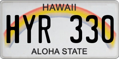 HI license plate HYR330
