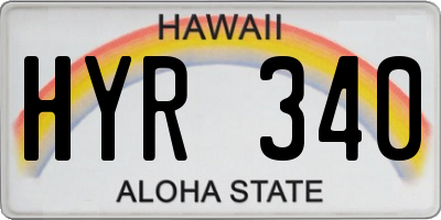 HI license plate HYR340