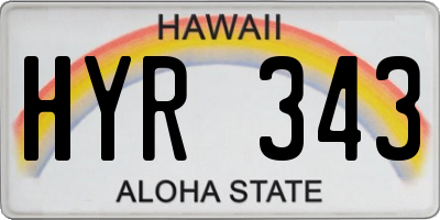 HI license plate HYR343