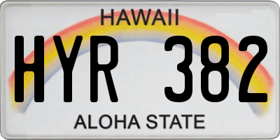 HI license plate HYR382