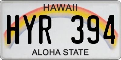 HI license plate HYR394