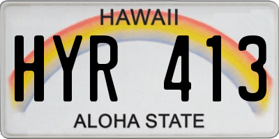 HI license plate HYR413
