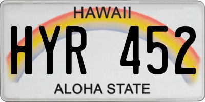 HI license plate HYR452