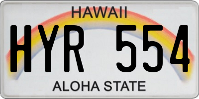 HI license plate HYR554