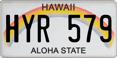 HI license plate HYR579