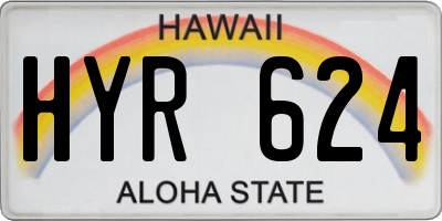 HI license plate HYR624