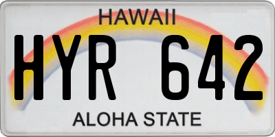 HI license plate HYR642