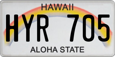 HI license plate HYR705