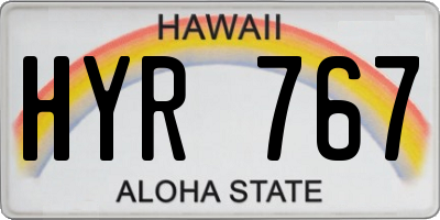 HI license plate HYR767
