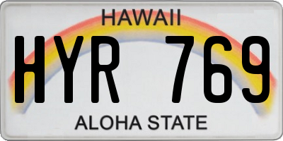 HI license plate HYR769