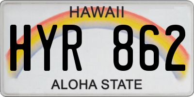 HI license plate HYR862