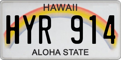 HI license plate HYR914