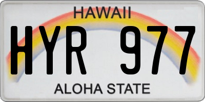 HI license plate HYR977