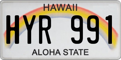 HI license plate HYR991