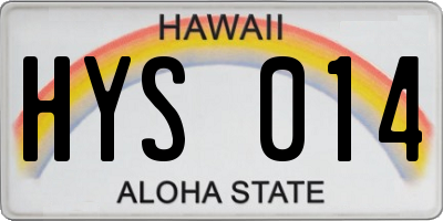 HI license plate HYS014
