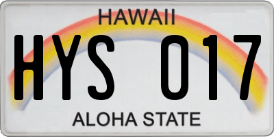 HI license plate HYS017