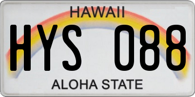 HI license plate HYS088