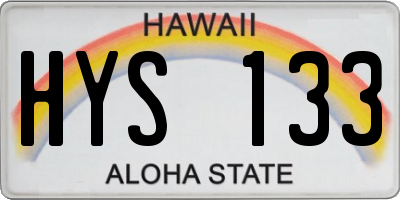 HI license plate HYS133