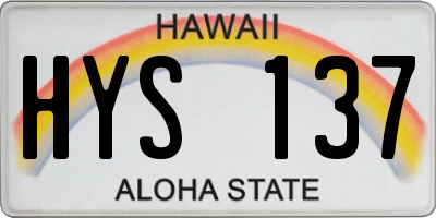 HI license plate HYS137