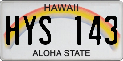 HI license plate HYS143
