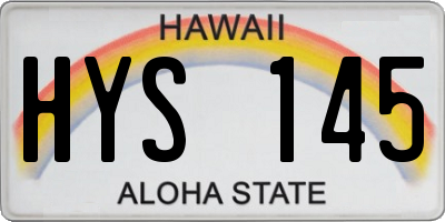 HI license plate HYS145